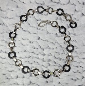 Spain Black and Silver Chain Belt Or Necklace